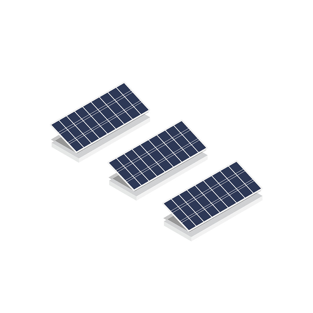 Illustration of three solar panels