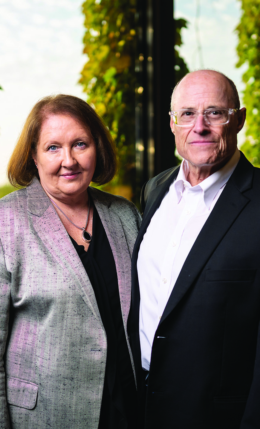 Donors Sita and Andy Morantz stand side by side